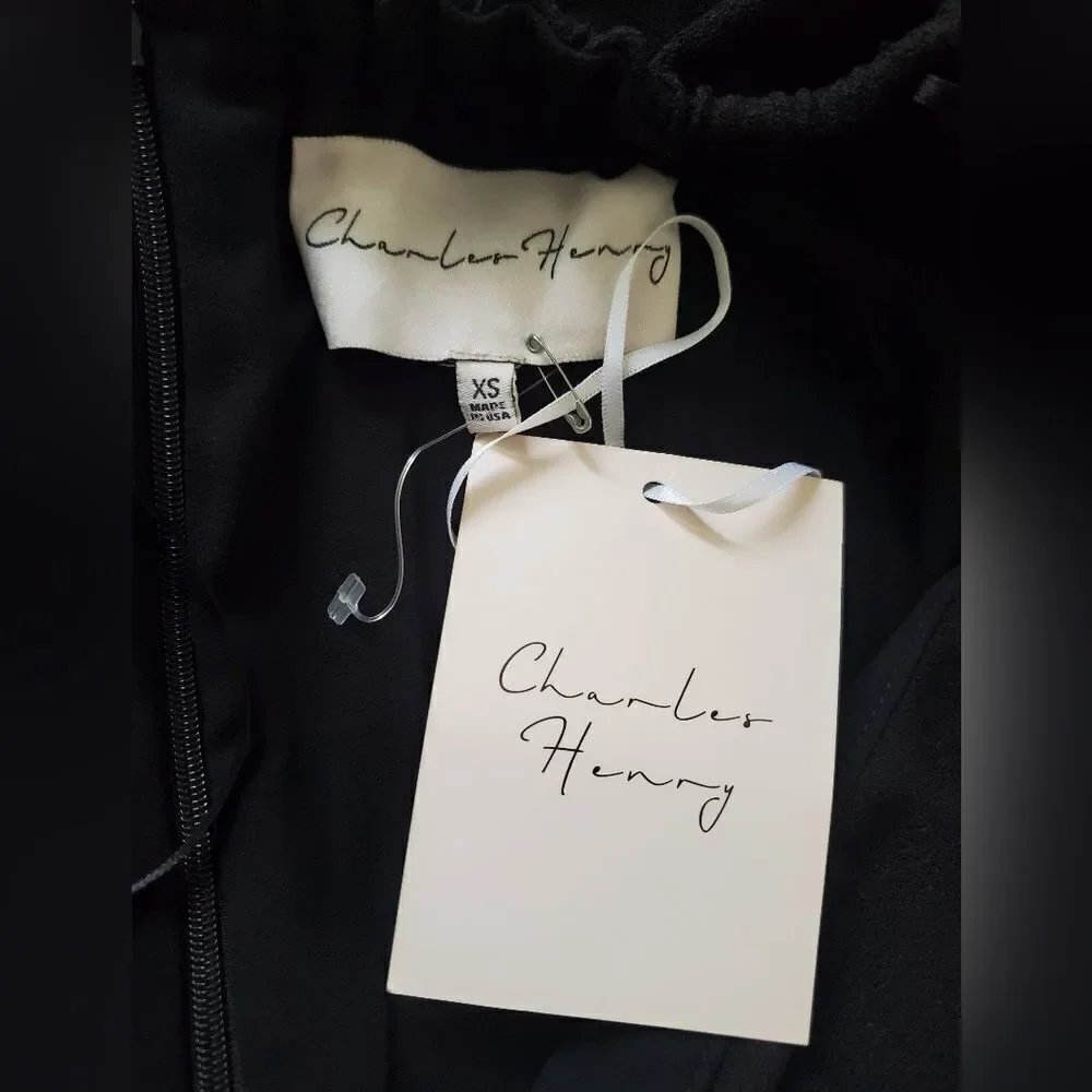 🌹 CHARLES HENRY 🌹 NEW - Black Off Shoulder Mini Dress - [XS in Black]